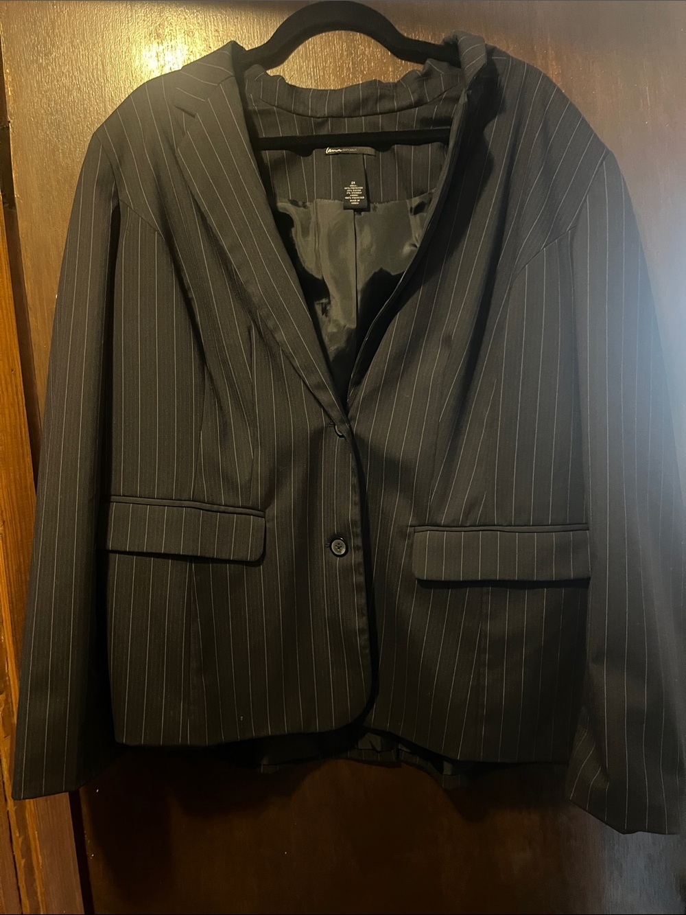 Lane Bryant Black Pinstripe Jacket